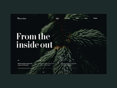 Nature Style content design figma grid grid design interface motivation typography ui ux web website