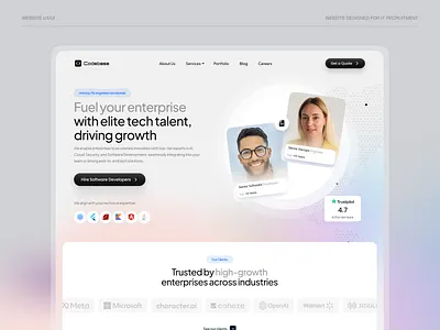 Staff Augmentation - Landing Page Design hero design hero section design landing page landing page design landingpage landingpagedesign ui design ui ux design uiux ux design webdesign website design websitedesign
