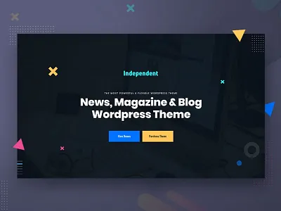 Independent Blog Web Landing Header blog clean dark dark ui flexible header hero independent landing landingpage magazine minimal news powerful template ui visual web design wordpress wordpressblog