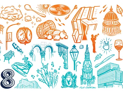 Downtown Sac Icon Detail 2 calendar design downtown icons illustration pattern patterns sacramento vector