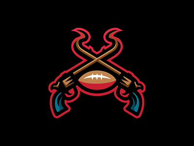 Tulsa Desperados Alternate bandit branding cowboy desperados football guns logo mascot pistols revolver smoke sport logo sports