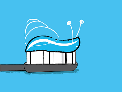 Toothpace art downsign good morning illustration pace sam omo snail toothbrush toothpaste