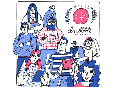 Hello Dribbble! hello hello dribbble illustration kosko procreate