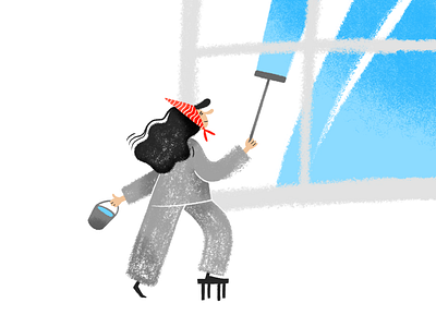 Spring illustration spring woman