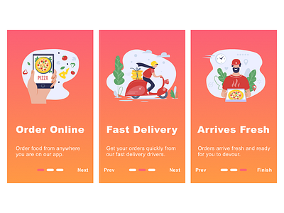 Onboarding branding design food and beverage food app onboarding sketch app ui ux vector web