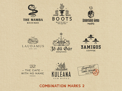 Combination Marks Vol. 2 brand identity branding business collection concept creative graphic design illustration illustrator logo logo design logo designer logo designs logo folio portfolio retro typography vector vintage visual identity