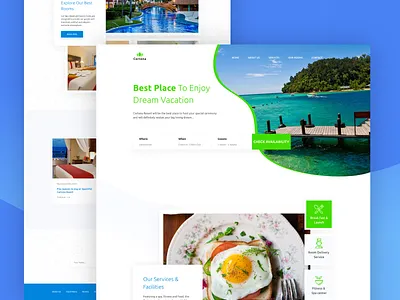 Hotel Resort Landing Page | UI Exploration graphic design illustration landing page design modern design popular design travel travel app trendy design ui ux design userinterface design visual design website design