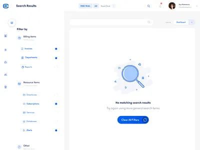 CloudConfig Portal Search (No Results) azure b2b software design branding cloud cloudportal dashboard dashboard ui design enterprise software enterprise ux enterpriseui interface design microsoft search engine search ui software design ui uidesign ux
