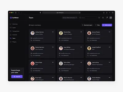 Team Screen SaaS Concept add team member dark dark mode dashboard dashboard ui product design saas team team members ui dashboard