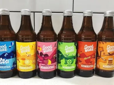 Good Buzz label rebrand design illustration packagedesign packaging vector