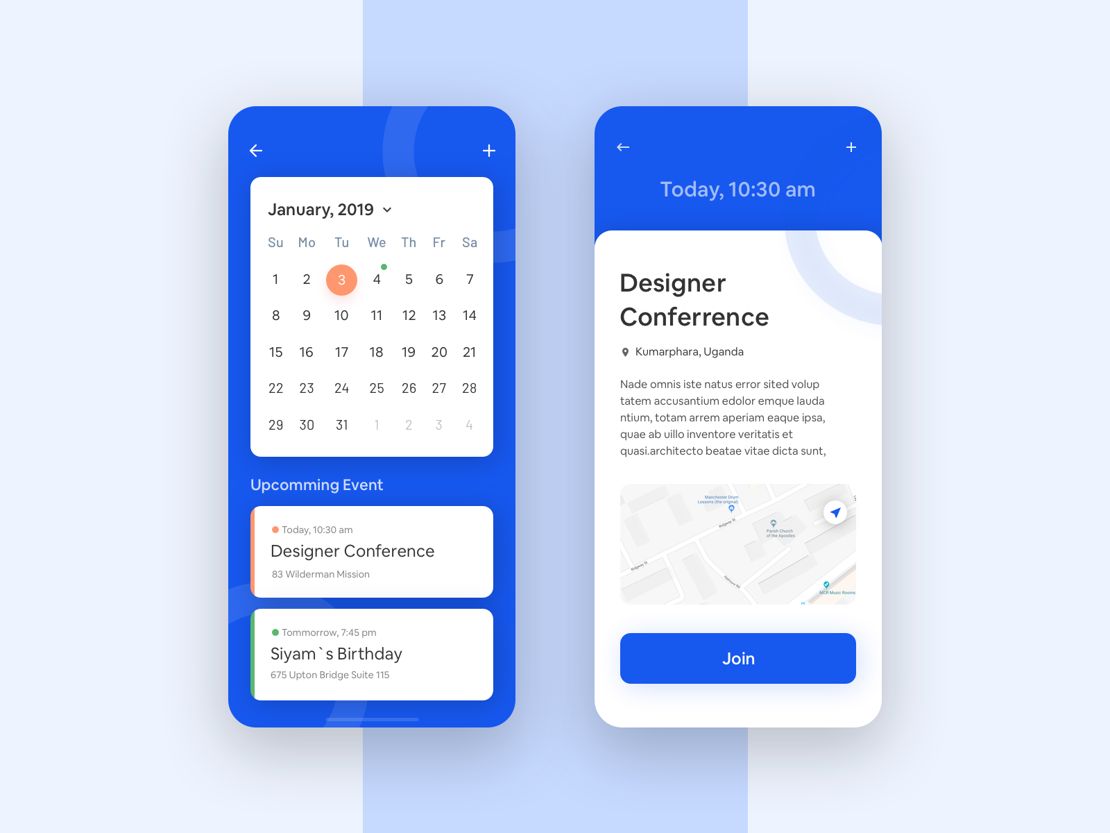 Example of Schedule & Event App