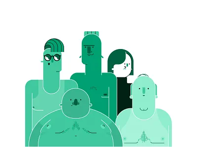 Man Boobs characters female geometric green illustration male men stroke vector woman