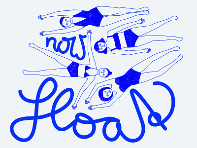 Illustration Float Now animation body breath consciousness design float floating illustration illustrator individual joy lettering mindfulness movement now sport swimmimg vector woman women