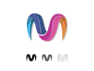Colorful M logo brand branding design graphic design illustration lettering lettermark logo logo design logotype minimal typography vector