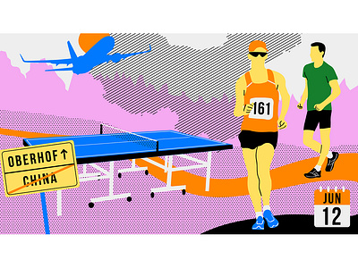 Race Walking Illustration animation athletes athletics berlin championship design european illustration illustrator plane podcast race race walking sport table tennis vector