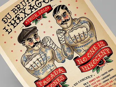 La castagne character design graphic design illustration music old school tattoo poster art rock and roll tagada jones