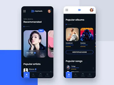 #3 MyMusic - MobileApp Concept Project album android app application artist concept design graphic iphone music phone player playlist singer smartphone song spotify ui ux vector