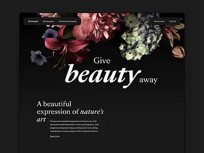 Bouquets Onlineshop homepage bouquets bouquets onlineshop design e commerce flower shop flowers hero image heroimage homepage interface online shop ui ui ux uidesign