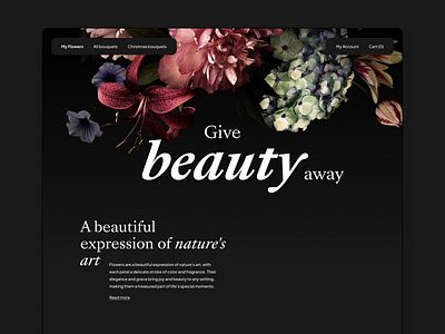 Bouquets Onlineshop homepage bouquets bouquets onlineshop design e commerce flower shop flowers hero image heroimage homepage interface online shop ui ui ux uidesign