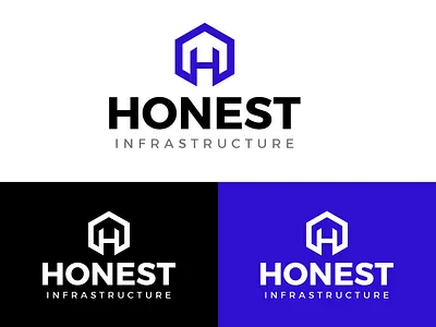 Honest-Logo Design 2d logo app logo blue h logo illustraion illustrations infrastructure logo vector web logo