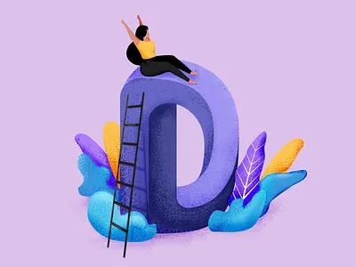 36 days of type - D 36days 36days d challenge creative desing fun girl instagram instagram challenge lady letter d nature plant slide summer vector