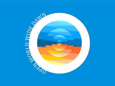 Open World Wide Dawn illustration logo typography