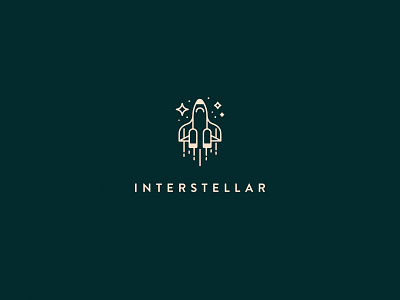 Interstellar Logo brand identity branding dailylogochallenge design icon illustration illustrator logo rocket spaceship stars typography vector
