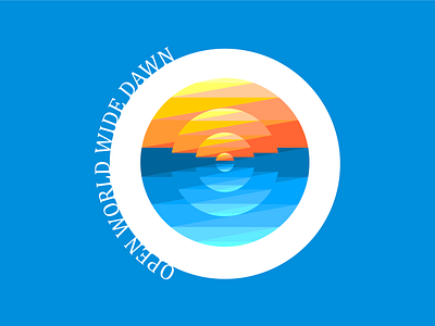 Open World Wide Dawn. illustration logo typography