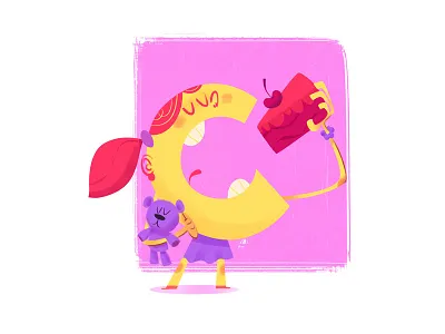 miss C. 36 days of type 36 days of type lettering 36days c cake character character design illustration