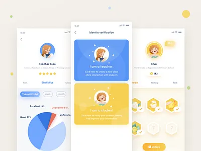 A kids' learning app2 boy cartoon character data design girl illustration man ui women work