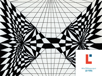 [2/100] Optical pen pattern 100dayofpattern 100dayproject 100dayproject2019 blackandwhite geometic optical art optical illusion pattern pattern a day pattern design patternoftheday surfacepattern