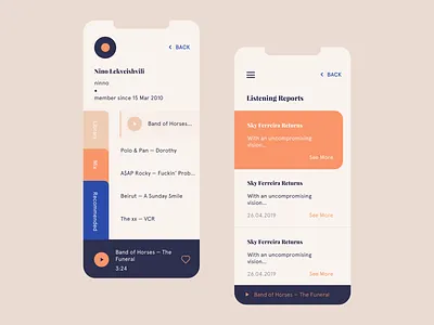 Mobile - Music App color design illustration mobile music ui ux vector web