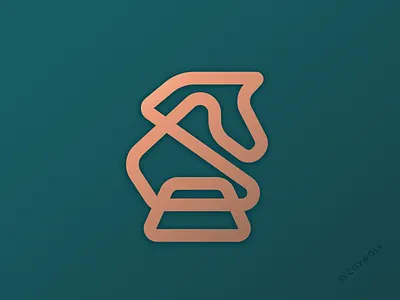 Knight chess horse icon illustration knight lineart logo logo design logos monoline noble strategy tech