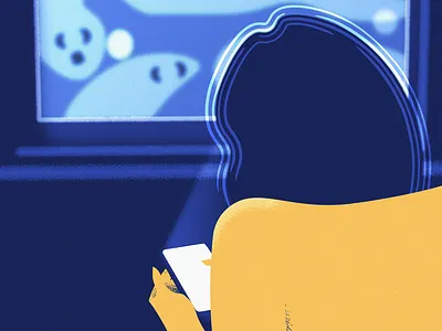 Ghosting babe bizarre blue character ghost ghosting holistic illustration low brow minimal minimalist minimalistic phone pop art surreal surrealism woman