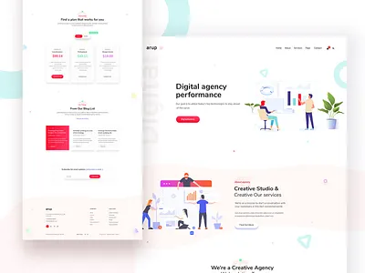 Creative digital agency & Services agency agency website clean corporate creative creative agency digital digital agency illustration landing page shape theme typography ui ux web desgin website