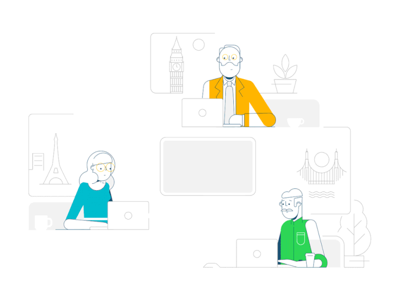 Cisco Webex Illustration - Collaboration animation cisco flat icon illustration webex