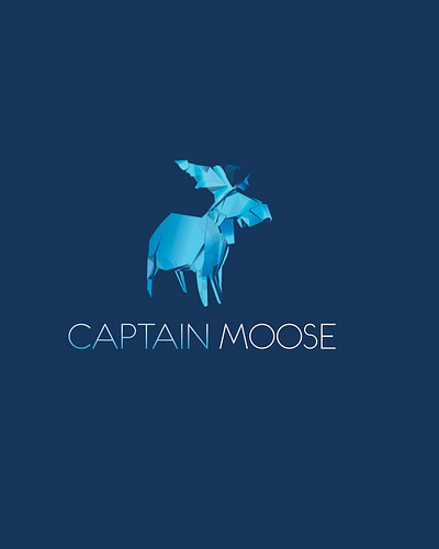 Captain Moose logo origami vector