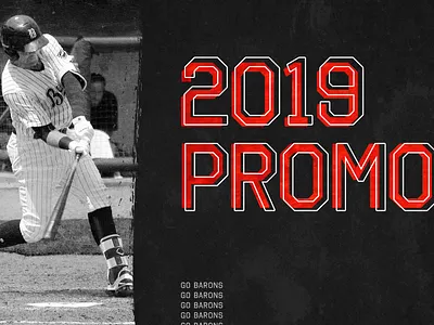 2019 Promotions Website Banner baseball branding brushstroke font halftone texture