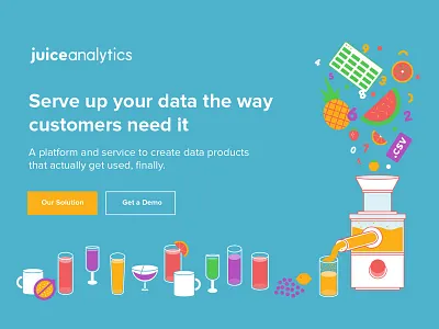 Juice blender design fruit hero banner layout shapes typography vector