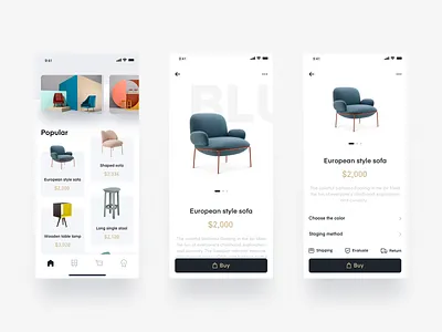 Furniture APP app concise design furniture app product ui