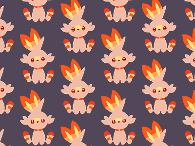 Scorbunny Pattern bunny fire flat flat design illustration modern pokemon pokemongo pokemonletsgo pokemonswordandshield scorbunny