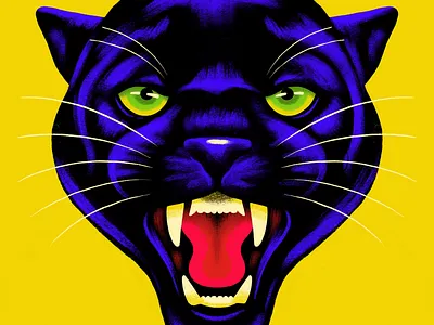 Black Panther animal black panther cat ipad pro panther procreate