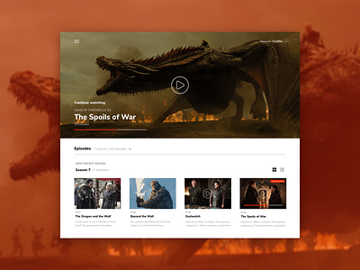 Daily UI 025 - TV App app daily ui daily ui challenge design game of thrones tv series ui ui design ux