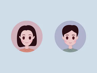 Two Avatars avatar avatars china illustration sketch