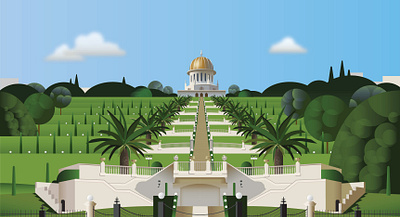 Bahai Garden design illustration