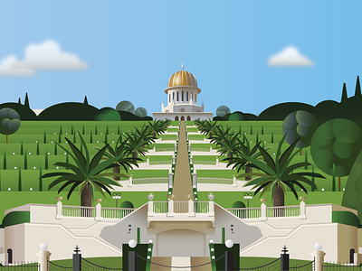 Bahai Garden design illustration