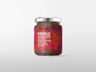 Pure Joy Double Chocolate Cake in Jar branding chocolate design doublechocolate futurecommanddesignoffice glass package illustration japan jar logo package design vector
