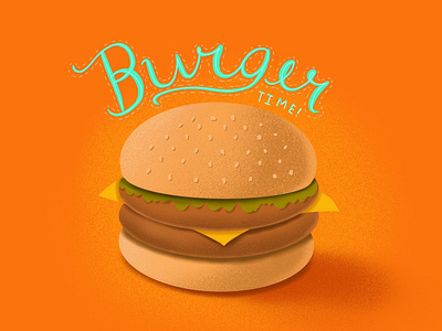 Burger Time! app art direction branding design digital art flat icon icon design illustration illustrator ios lettering logo logo design mark print procreate type typography vector