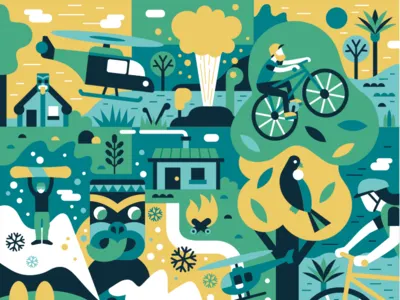 Qantas Inflight Magazine illustration illustration vector vector art