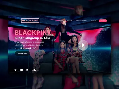 Blackpink - Landing Page blackpink branding landing page landing page concept ui ux ui ux design ui web ui web design web design web landing page website banner website concept